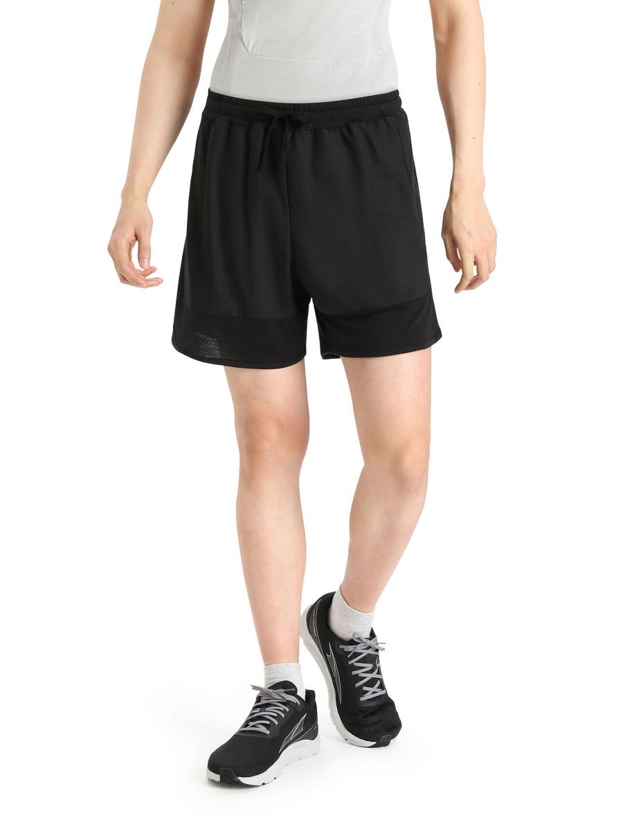 Men\'s Icebreaker ZoneKnit™ Merino Shorts Black | CA 1837FDNM